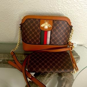 Beautiful brown crossbody bag and wallet NWT